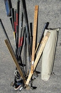 lot 201 image: Lot of golf clubs and putters