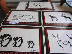 lot 203 image: Five 11x18 Sandz art of Africa boards Red and Black living