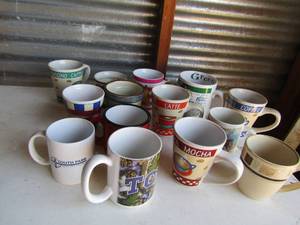 lot 210 image: Coffee cup lot- M&M, latte, Cappuccino and more