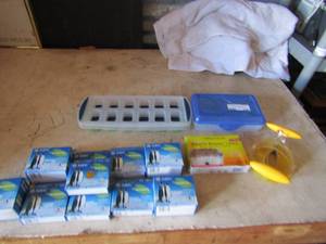 lot 286 image: Misc..- Ice trays, pencil box, G&G ink NEW, lemon squeezer, roaster liners
