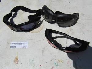 lot 320 image: 3 pair of wind rider biker glasses