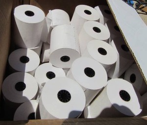 lot 330 image: Box of NEW calculator paper replacements
