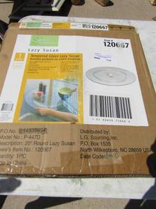 lot 338 image: NEW tempered glass lazy Susan in box