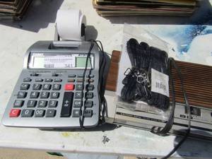 lot 341 image: Casio calculator, Rotary phone and GE clock radio
