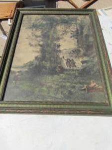 lot 352 image: Vintage litho art 20x15