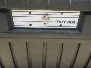 lot 363 image: Black Tuff tool box with bike rack inside