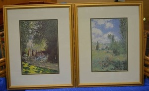 lot 43 image: Two Prints signed Claude Monet 18W x 22 Tall