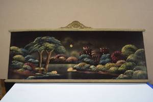 lot 55 image: Painting on Velvet Canvas, see pictures  47W x 21Tall