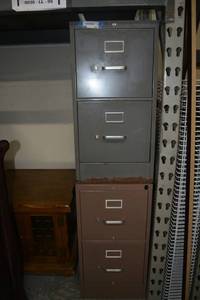 lot 62 image: Two 2-Drawer Metal File Cabinets
