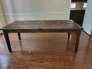 lot 8 image: Long Dining Table with Butterfly Leaf Walnut Color