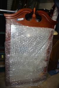 lot 19 image: Dresser Mirror with Center Finial (Cherry Colored)