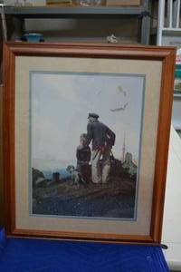 lot 28 image: Norman Rockwell Outward Bound Framed Print 19W x 23Tall