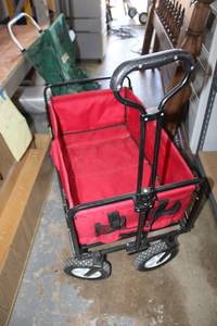 lot 131 image: Red Rolling Pull Cart Collapsible