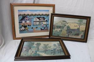 lot 165 image: Wall Art 2 signed by Moses and One by Colleen Sgroi