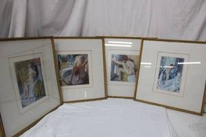 lot 182 image: Set of 4 Prints marked Degas Bathers Each Framed 21x21