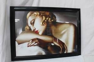 lot 188 image: Large Framed Print of The Sleeping Girl by Tamara de Lempicka 40x29