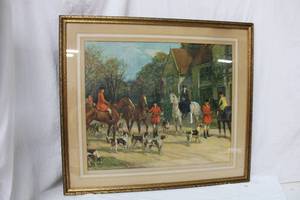 lot 189 image: Going Hunting with Dogs Framed Print 32x28