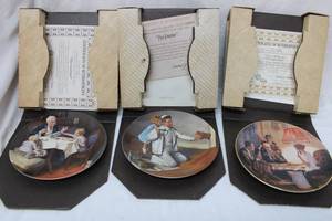 lot 200 image: Norman Rockwell Collector Plates - Set of 3