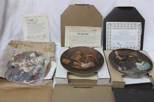lot 202 image: Norman Rockwell Collector Plates - Set of 3 The Storyteller, The Ship Builder and The Toy Maker