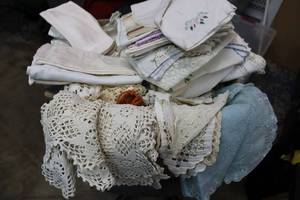 lot 66 image: Embroidered and Knitted Linens - Napkins, Doilies and More