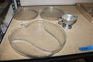 lot 241 image: Clear Apple Shaped Plates with Small Cup