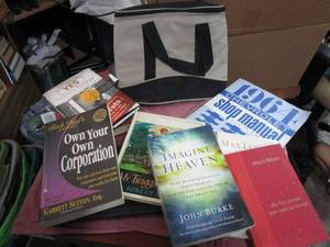 lot 56 image: 1961 CHEVY MANUAL, VARIOUS BOOKS, LUNCH TOTE