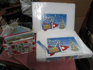 lot 113 image: CRAFT FOAM AND DECO BOX OF GREETING CARDS &amp ENVELOPES