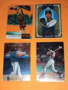 lot 138 image: UPPER DECK 2000 JEROME WILLIAMS CARD, DONRUSS 2008 DIAMOND KINGS DEWON BRAZELTON CARD, AQUISITIONS BOBBY BONILLA CARD, 1997 TOPPS WORLD SERIES SANDY ALOMAR CARD