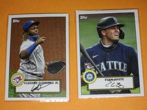 lot 140 image: 2021 TOPPS VLADIMIR GUERRERO JR. SIGNATURE CARD, 2021 TOPPS EVAN WHITE SIGNATURE CARD