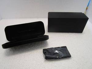 lot 84 image: NEW IN BOX, DESIGNER ALEXANDER MCQUEEN SUNGLASS HOLDER, BOX, &amp CLEANING CLOTH