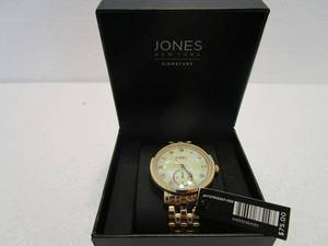 lot 83 image: NEW IN BOX JONES NEW YORK MENS WATCH WPEARL INLAY&nbsp FACE.&nbsp