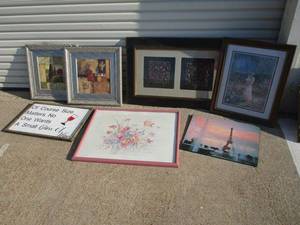 lot 188 image: VARIOUS PICTURE FRAMES INCLUDED VINTAGE MOTHER HOLDING CHILD, EITHEL TOWER , FLORAL PICTURES &amp MORE