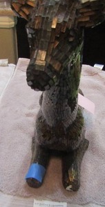 lot 64 image: MOSAIC COVERED GIRRAFE 16 BY 17 BY 6