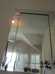 lot 13 image: ART DECO STYLE MIRROR FRAMED MIRROR 38 BY 28