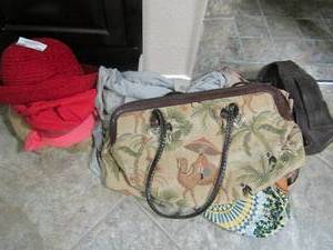 lot 109 image: LADIES CHURCH HATS NINE WEST PURSE AND OTHER HAND BAGS