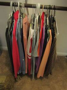lot 120 image: LADIES CLOTHING LOT SMALL AND MEDIUM SIZE SHORT SLEEVE AND LONG SLEEVE SHIRTS SOME NEW