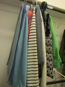 lot 121 image: LADIES SWEATER AND JACKETS 2 VESTS ALL SIZE SMALL