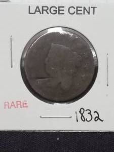 lot 4 image: 1832 Large Cent coin