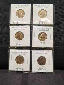 lot 37 image: Jefferson Nickel - Uncirculated - selection of 6