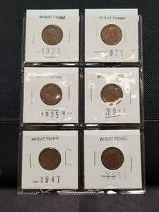 lot 40 image: Wheat Penny - selection of 6 - 1925 - 1953