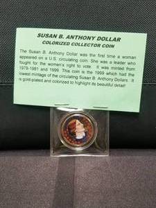 lot 73 image: Susan B. Anthony Dollar - 1999 colorized collector coin