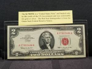 lot 79 image: Two Dollar Bill - 1963 Red Seal