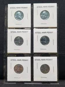 lot 97 image: Steel War Penny - selection of 6 - 1943