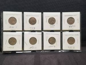 lot 100 image: Jefferson Nickel - Old - selection of 6 - 1946S - 1955