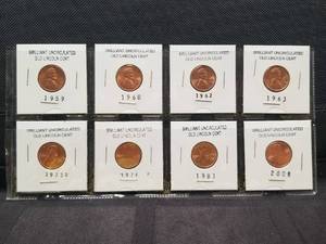 lot 103 image: Lincoln Cents - selection of 8 - 1959 - 2008 - Brilliant Uncirculated