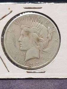 lot 60 image: Peace Silver Dollar - 1923S - carded