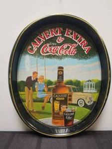 lot 68 image: Calvert Extra & Coca Cola advertisement trayplatter metal
