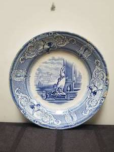 lot 27 image: Vintage Blue & white ironstone plate - Sydenham - J. Clementson