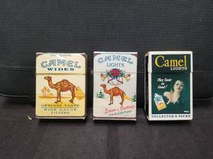 lot 89 image: Tobacciana collectible lot - 3 Camel cigarette packs - 2 are unopened