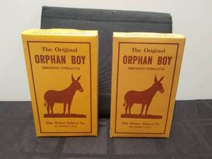 lot 75 image: Vintage Orphan Boy smoking tobacco boxes - empty